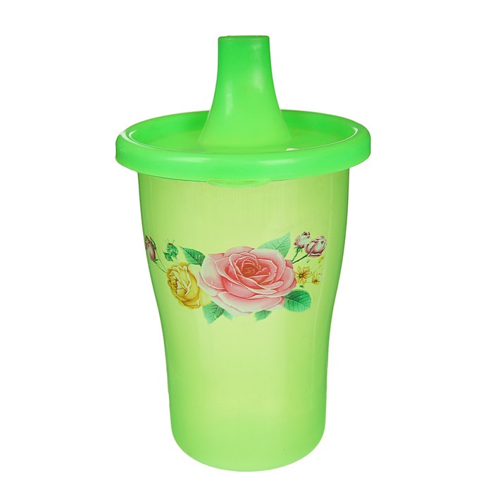 Поильник с твёрдым носиком детский 300 мл, от 6 мес., цвета МИКС