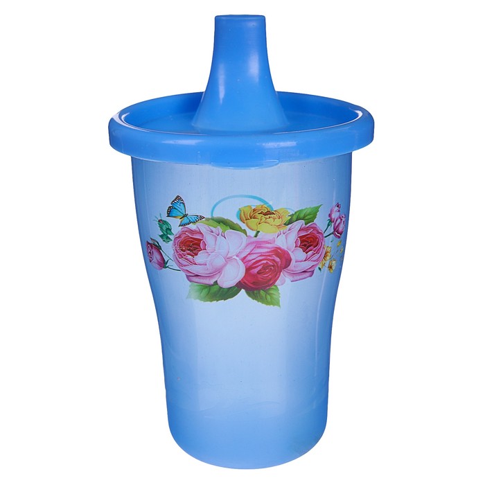 Поильник с твёрдым носиком детский 300 мл, от 6 мес., цвета МИКС