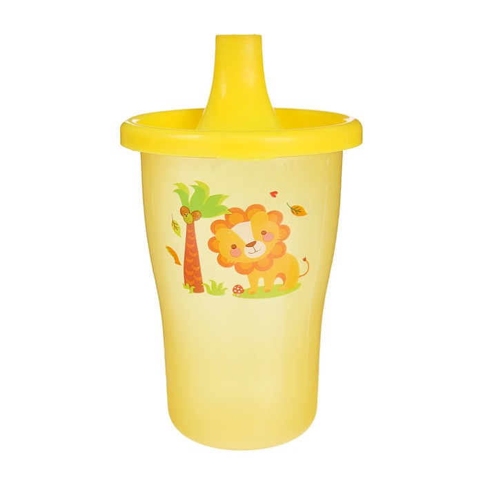 Поильник с твёрдым носиком детский 300 мл, от 6 мес., цвета МИКС