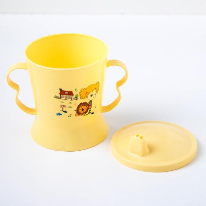 Набор детской посуды, 4 предмета: миска, ложка, вилка, поильник с твёрдым носиком 200 мл, цвета МИКС