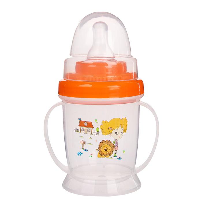 Набор детской посуды, 4 предмета: миска, ложка, вилка, поильник с соской 200 мл, цвета МИКС