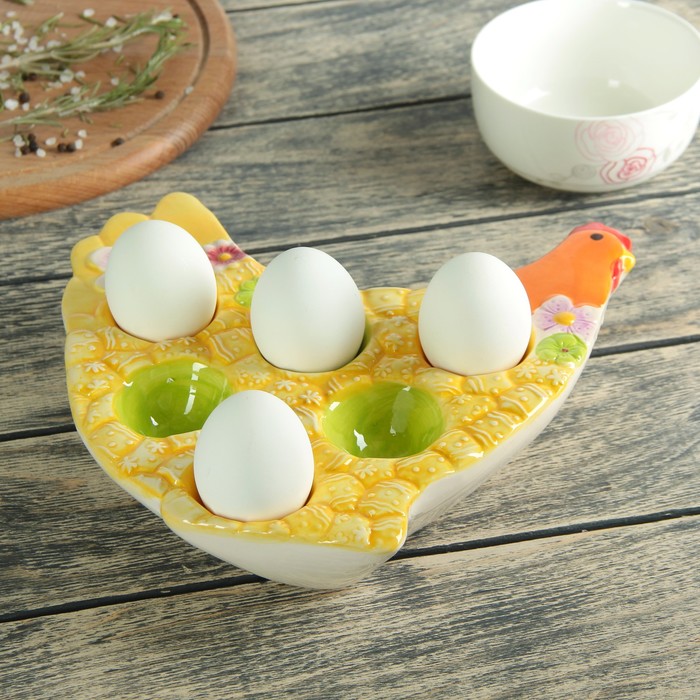 Блюдо для яиц "Курочка", 6 ячеек