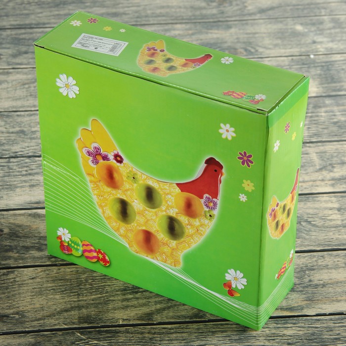 Блюдо для яиц "Курочка", 6 ячеек