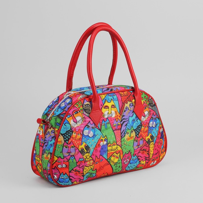 Сумка женская «Весёлые коты», 1 отдел на молнии