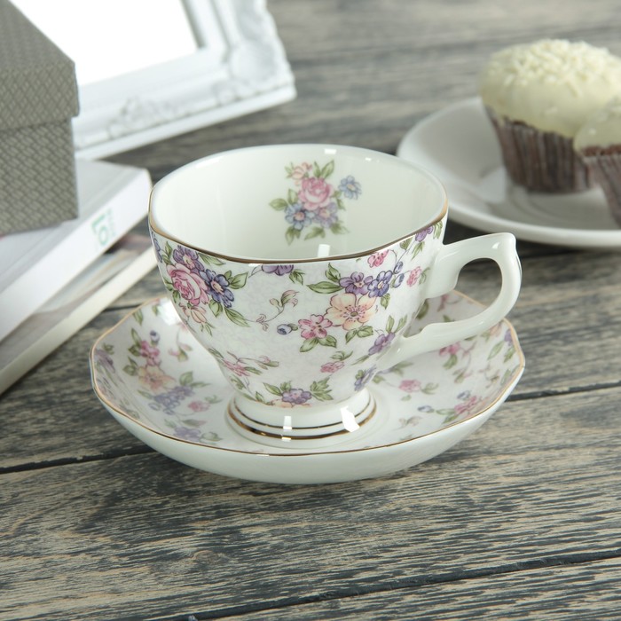 Чайная пара 200 мл "Луиза", блюдце 13,5х2,5 см