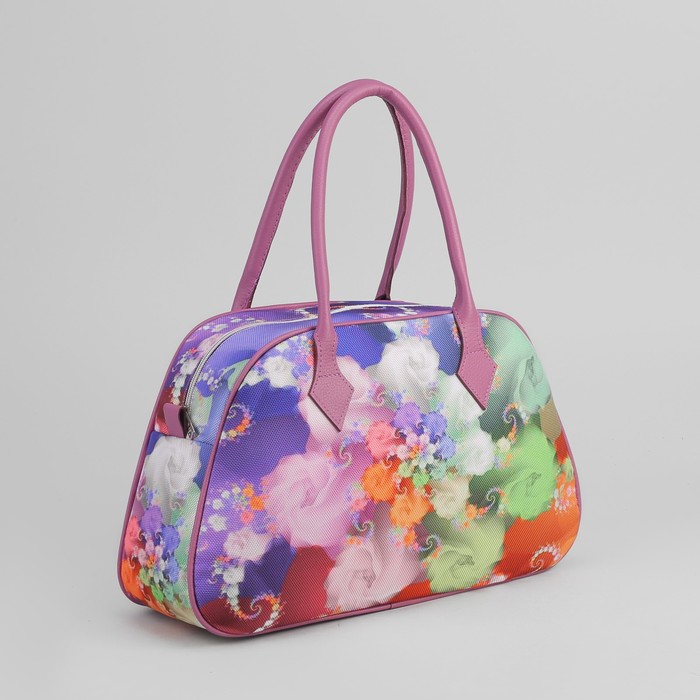 Сумка женская «Цветок», 1 отдел на молнии, цвет сиреневый