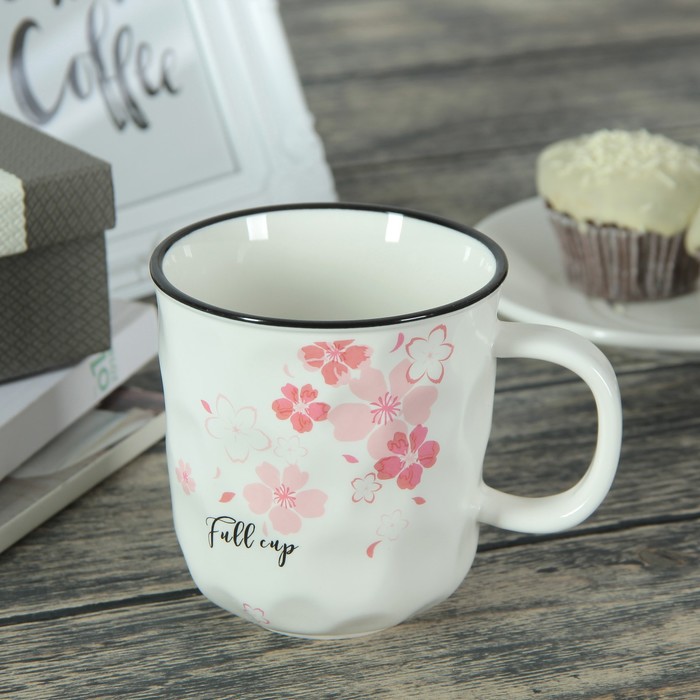Кружка 400 мл "Цветочки", рисунок МИКС