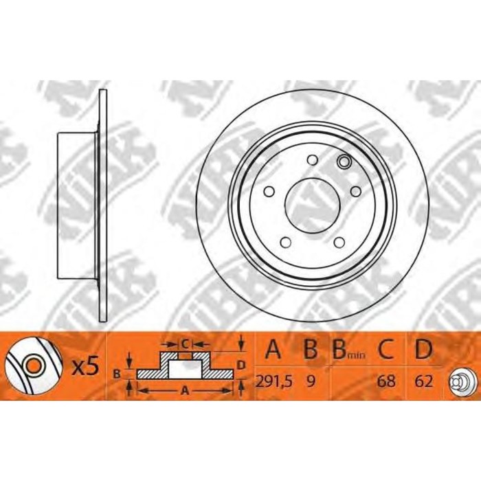 Диск тормозной NIBK RN1302