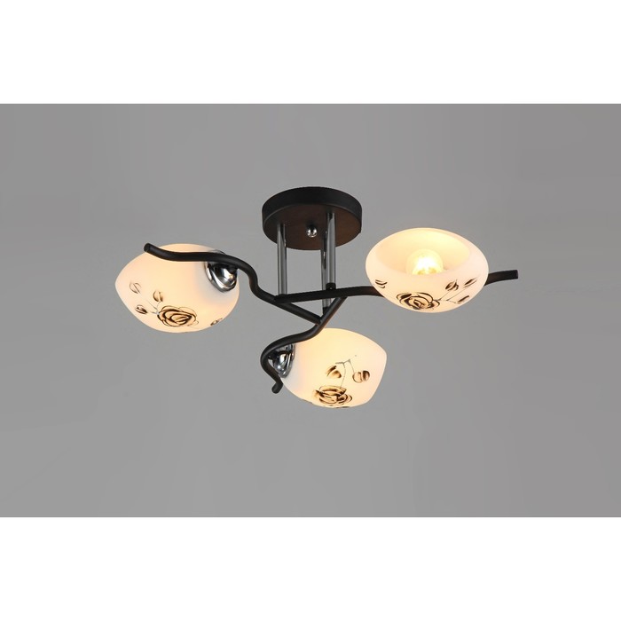 Люстра "Бетти" 3x40Вт E27 черный 54х54х19см.