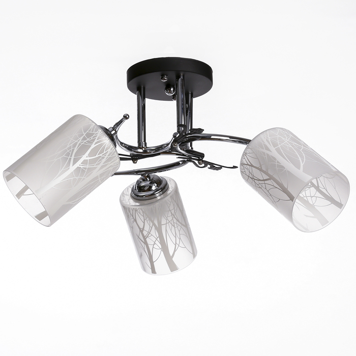 Люстра "Гвенет" 3x40Вт E27 черный 43х43х28см.