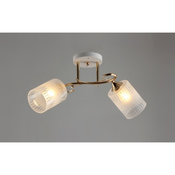 Люстра "Глория" 2x40Вт E27 белый-золото 47х47х24см.