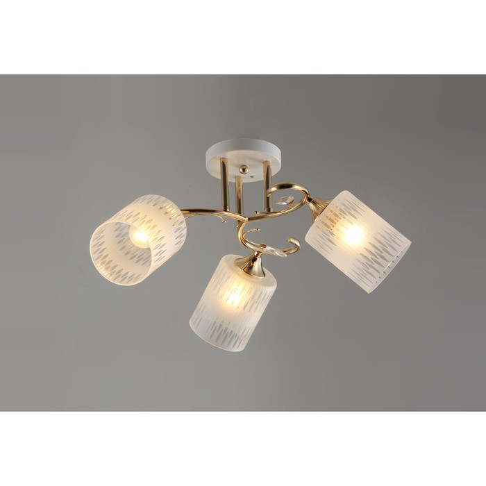 Люстра "Глория" 3x40Вт E27 белый-золото 53х53х24см.