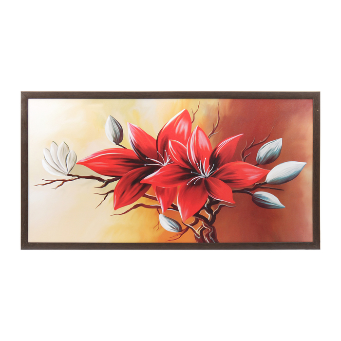 Картина "Красные одиночки" 54*104 см