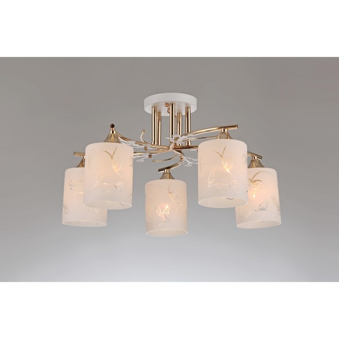 Люстра "Марта" 5x40Вт E27 белый-золото 51,5х51,5х27,5см.