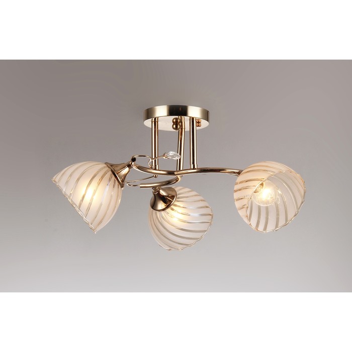 Люстра "Санди" 3x40Вт E27 золото 48х48х23см.