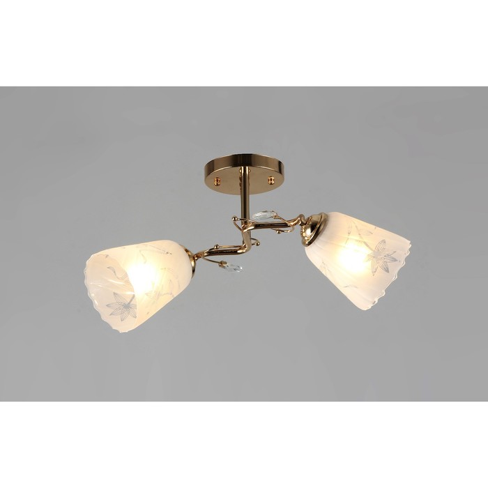 Люстра "Хейли" 2x40Вт E27 золото 42х42х24см.