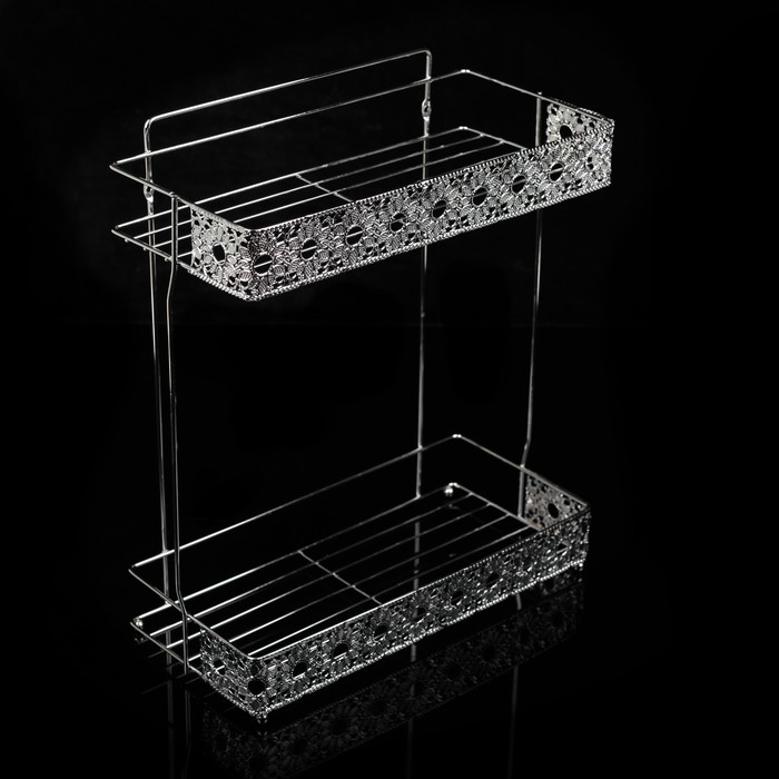 Полка 2х-ярусная "Цветы" 28х13,5х29 см