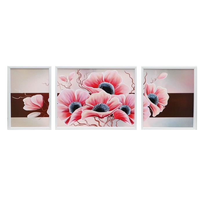 Модульная картина "Розовый букет" 23*35,46*35,30*35,  35*100 см