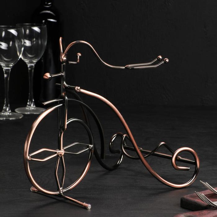 Подставка для бутылки "Велосипед" 35х11,5х18,5 см, цвет коричневый