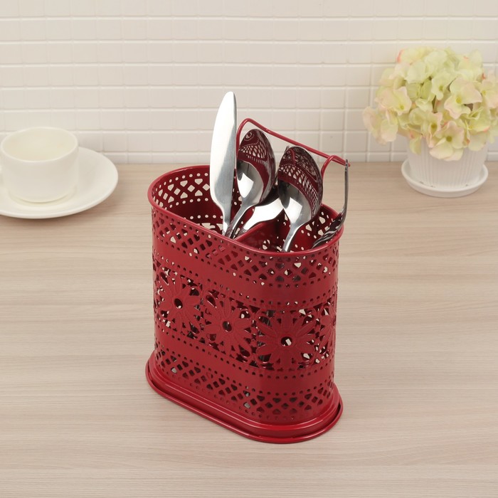 Сушилка для столовых приборов подвесная "Цветы" 16х11,5х19,3 см, цвет МИКС