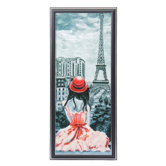 Картина "Дама в красной шляпке" 53*23 см
