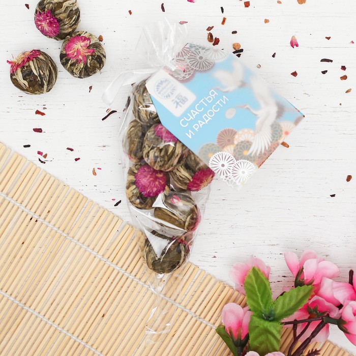 Связанный чай в рожке ассорти "Счастья и радости", 9 шт