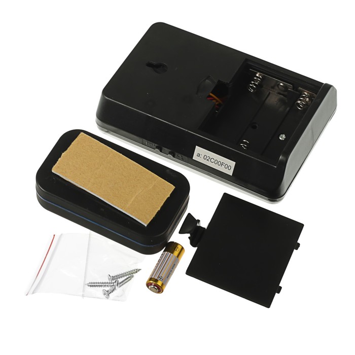 Беспроводной дверной звонок LuazON LZDV-18, чёрный с серебристыми полосками