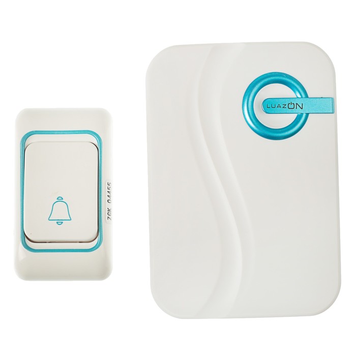 Беспроводной дверной звонок LuazON LZDV-30, Премиум, белый с голубой вставкой