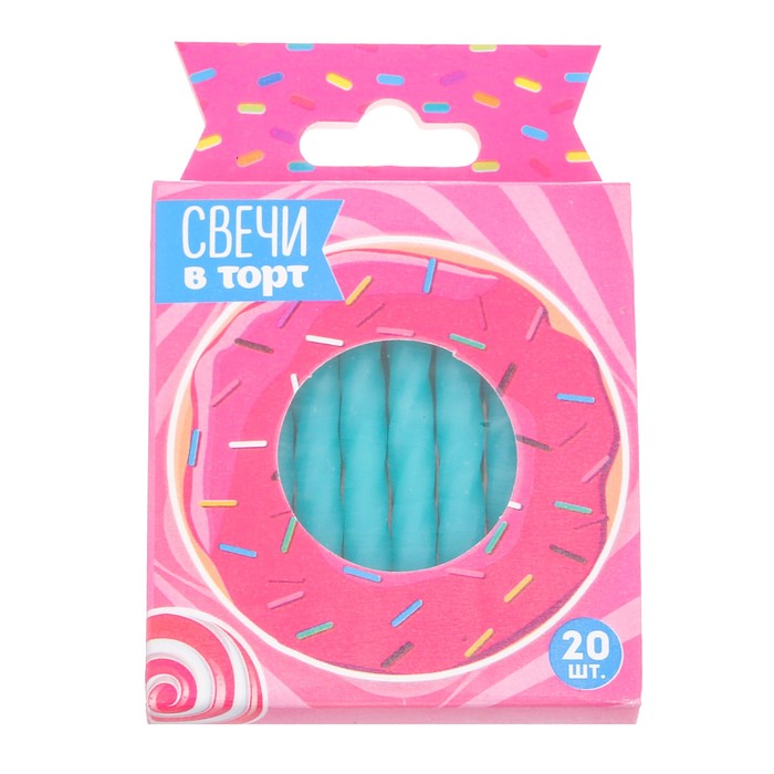 Свечи в торт "С днем рождения" 20 шт.