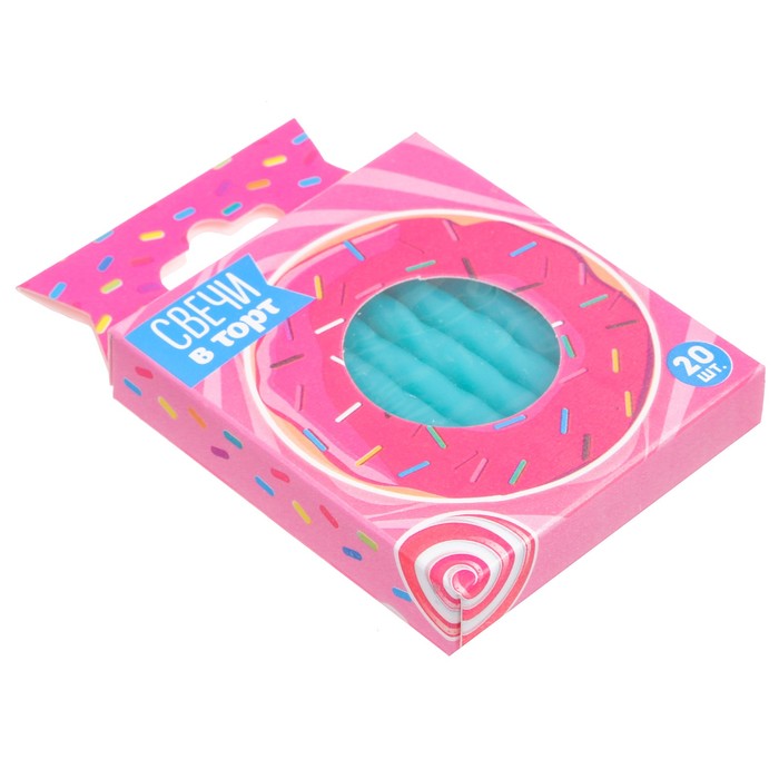 Свечи в торт "С днем рождения" 20 шт.