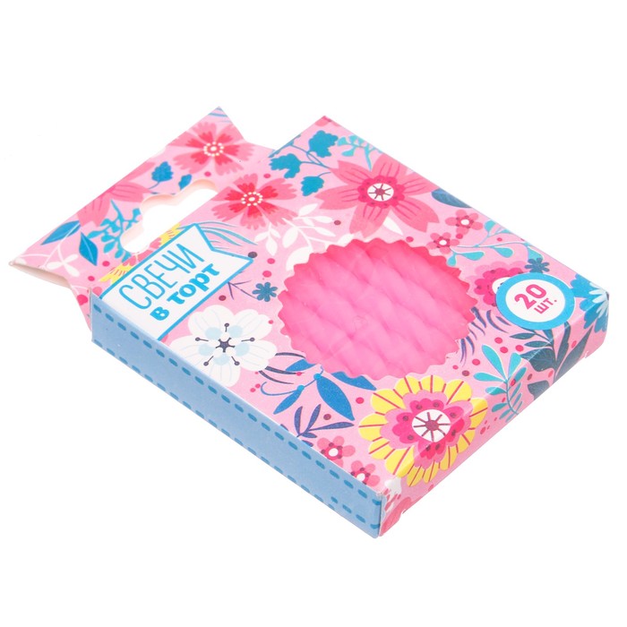 Свечи в торт "С днем рождения" 20 шт.