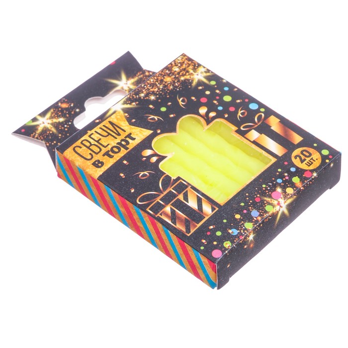 Свечи в торт "С днем рождения" 20 шт.