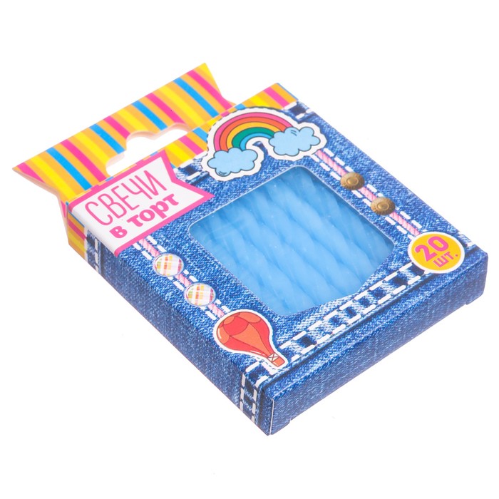 Свечи в торт "С днем рождения" 20 шт.