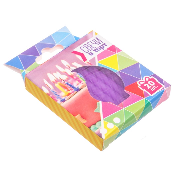 Свечи в торт "С днем рождения" 20 шт.