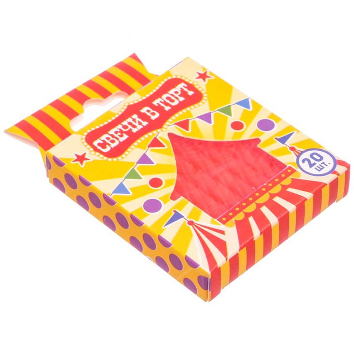 Свечи в торт "С днем рождения" 20 шт.