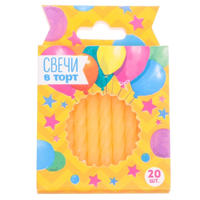Свечи в торт "С днем рождения" 20 шт.
