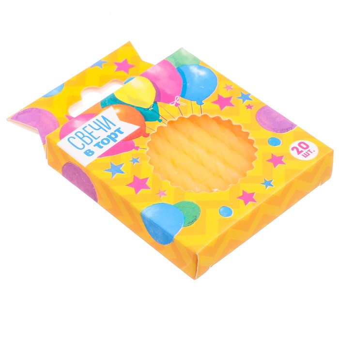 Свечи в торт "С днем рождения" 20 шт.