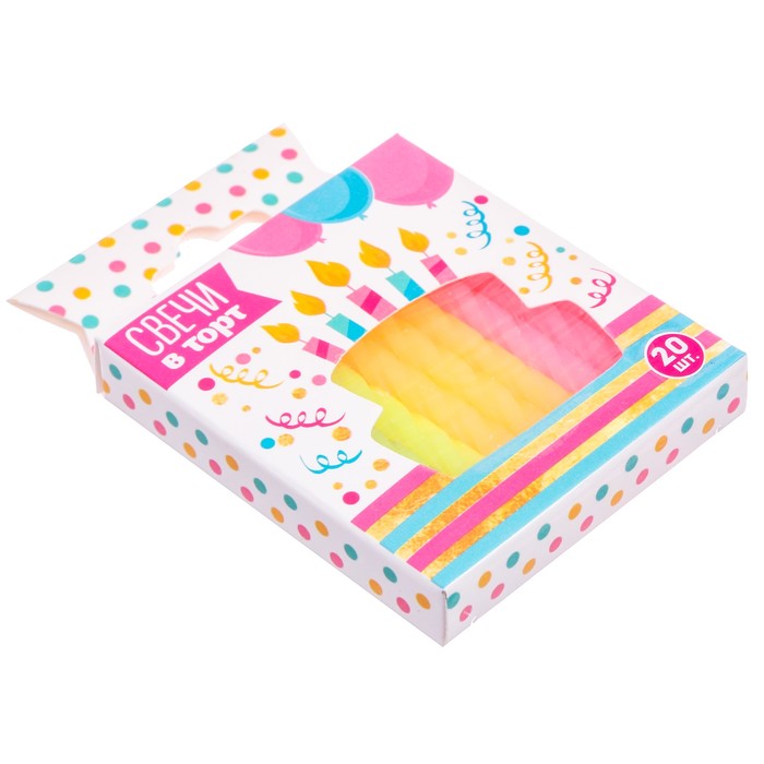 Свечи в торт "С днем рождения" 20 шт.