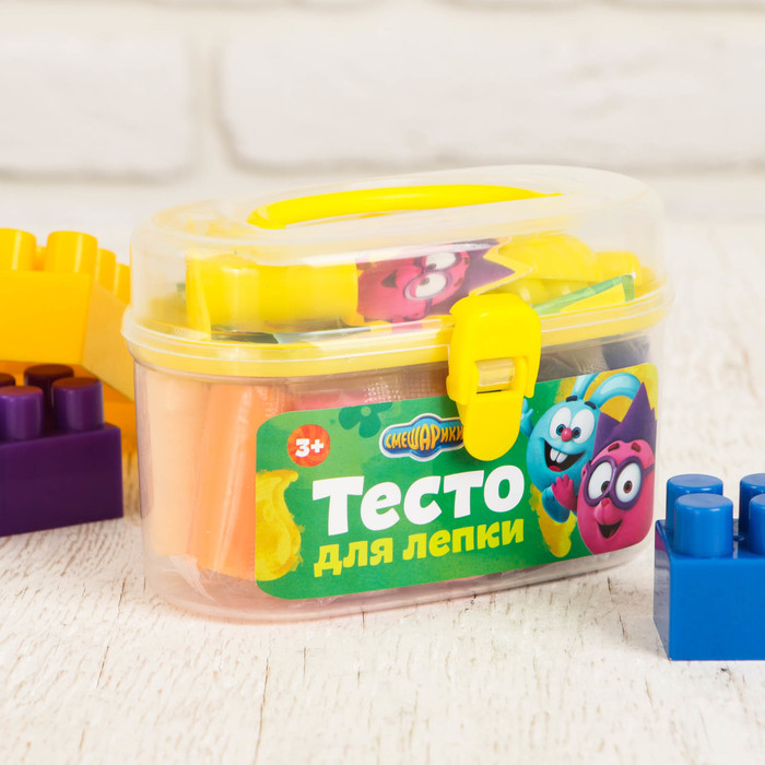 Тесто для лепки "Ёжик" Смешарики 13 цветов по 14 гр, шприц, 2 формочки