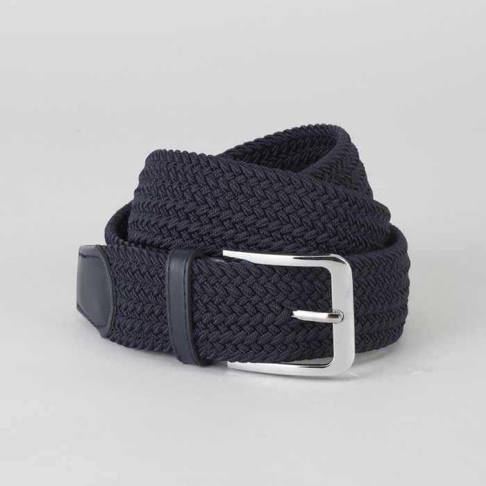 Ремень мужской, резинка, пряжка металл, ширина - 4,2 см, цвет синий