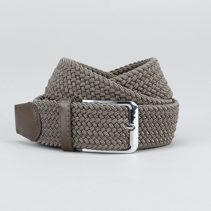 Ремень мужской, резинка, пряжка металл, ширина - 4,2 см, цвет хаки