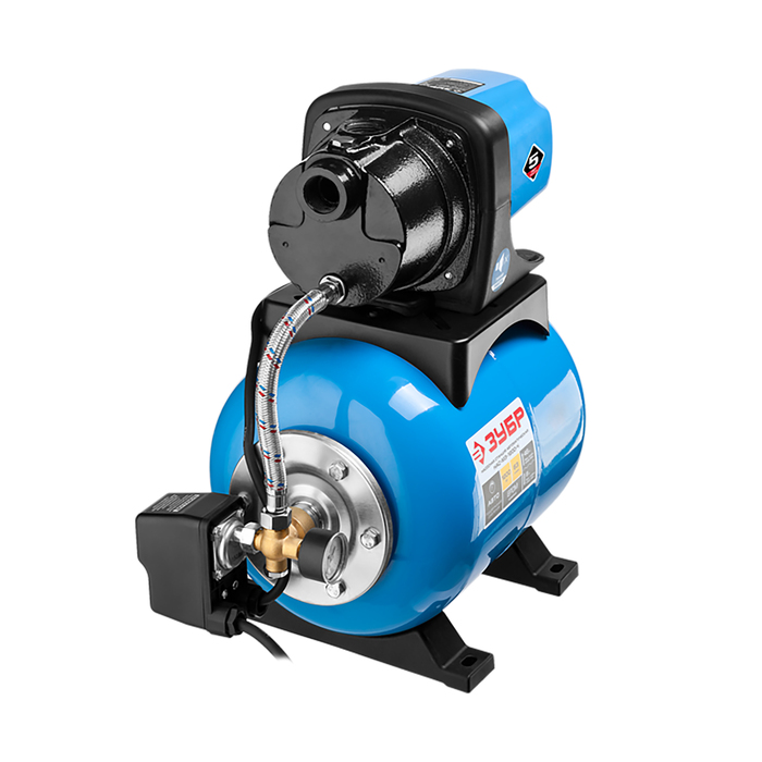 Станция насосная "ЗУБР" Мастер М3, автоматич., 1200 Вт, 63 л/мин, напор 46м, бак 20 л, чугун 35315