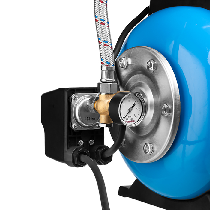 Станция насосная "ЗУБР" Мастер М3, автоматич., 1200 Вт, 63 л/мин, напор 46м, бак 20 л, чугун 35315