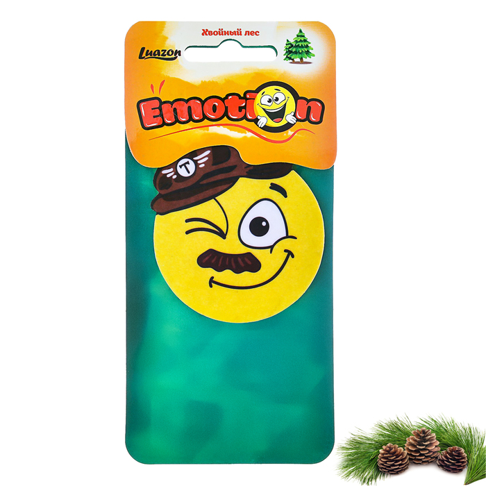 Ароматизатор бумажный в авто "Хвойный лес", Смайлы