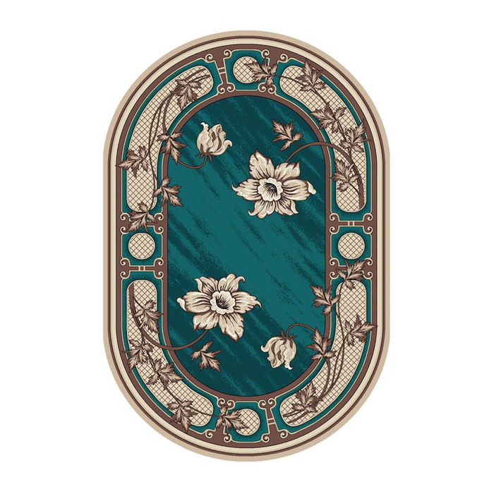 Ковер овальный ЛИАНА 166х230 см, цвет зеленый 600, войлок 195 г/м