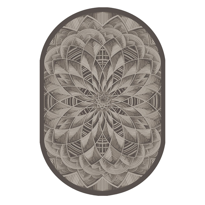 Ковер овальный РОТАНГ 200х300 см, цвет серый 170, войлок 195 г/м