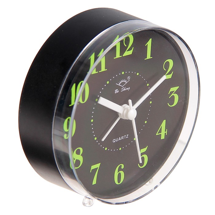 Будильник d=7,8 см, круг, флуоресцентный, микс