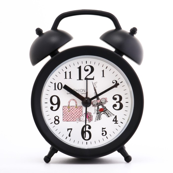 Часы - будильник настольные Достопримечательности, дискретный ход, d-8 см, 8.5 х 12 см, АА
