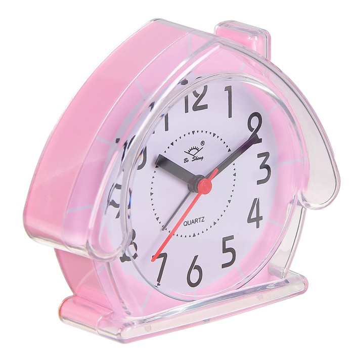 Будильник Домик, края прозрачные, циферблат белый, микс, 12*12,5см