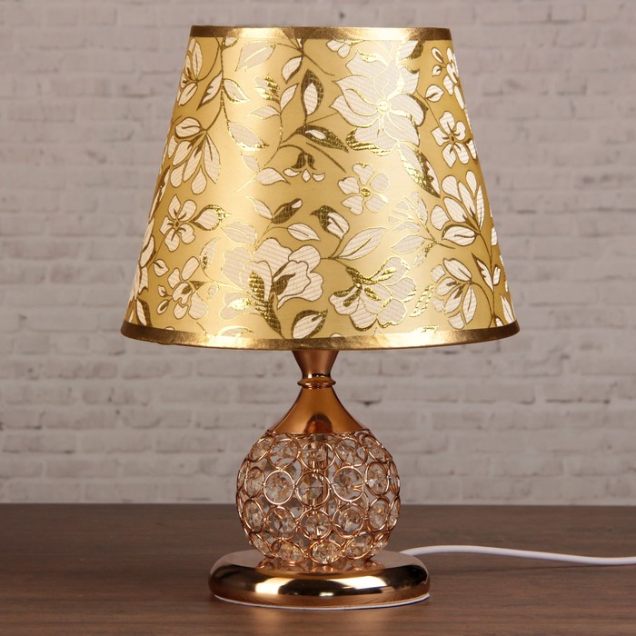 Лампа настольная низ с подсветкой Е27 25W 220В "Шар" стразы 34х21,5х21,5 см